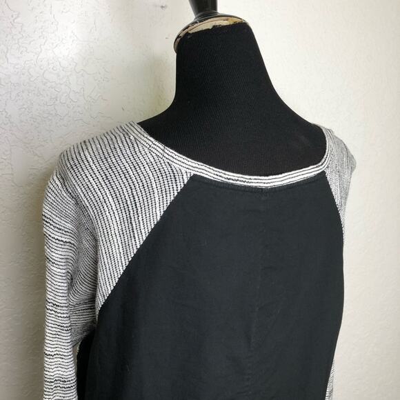 Tibi black white striped knit cotton linen blend tie back top size Large - Picture 12 of 15
